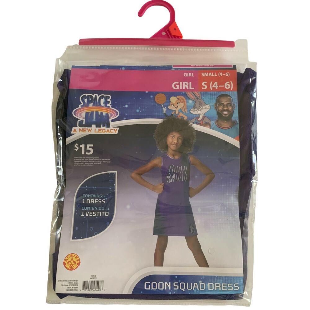 Space Jam Size S(4-6) A New Legacy Goon Squad Dress Costume Girls Youth Kids